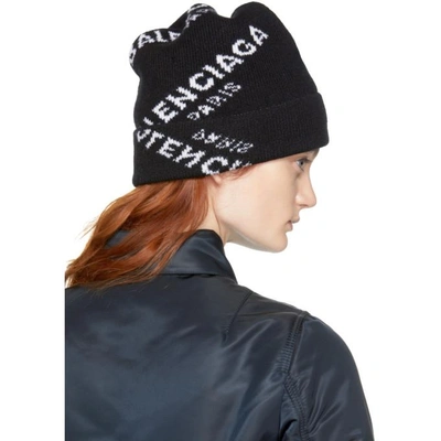 Black All Over Logo Beanie