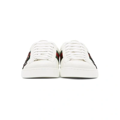 Shop Gucci White Snake New Ace Sneakers In 9064 White