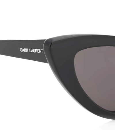 Shop Saint Laurent New Wave Sl 213 Cat-eye Sunglasses In Black