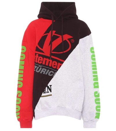 Shop Vetements Printed Cotton-blend Hoodie In Multicoloured