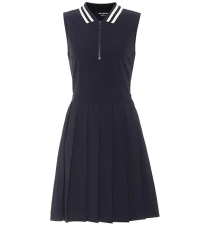 Shop Tory Sport Pleated Golf Dress In Blue