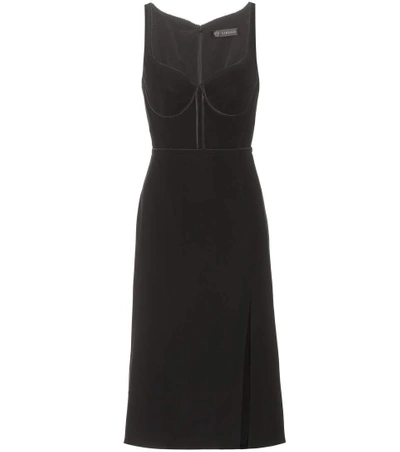 Shop Versace Bustier Stretch-cady Dress In Black