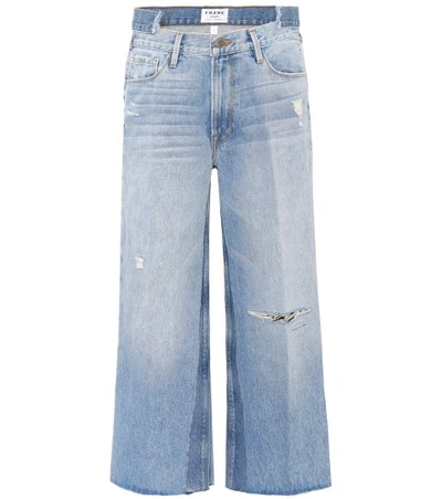 Shop Frame Cropped Wide-leg Jeans In Blue