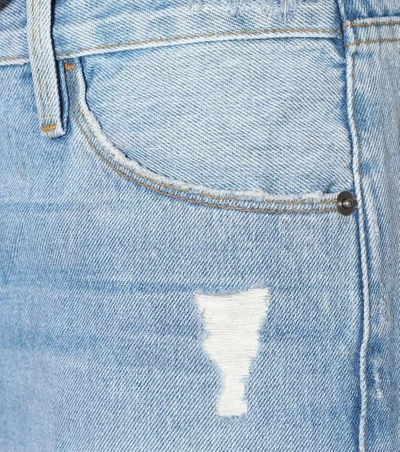 Shop Frame Cropped Wide-leg Jeans In Blue