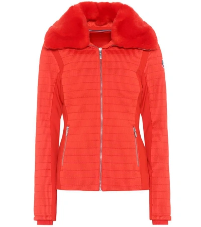 Shop Fusalp Montecarlo Fur-trimmed Ski Jacket In Red