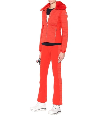 Shop Fusalp Montecarlo Fur-trimmed Ski Jacket In Red