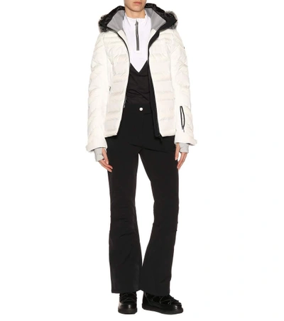 Shop Toni Sailer Dioline Fur-trimmed Ski Jacket In White
