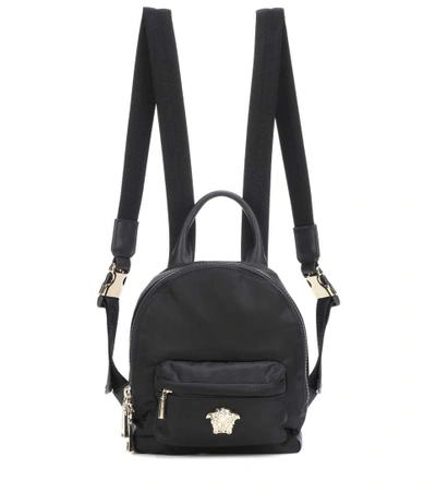 Shop Versace Palazzo Mini Nylon Backpack In Black