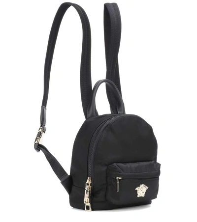 Shop Versace Palazzo Mini Nylon Backpack In Black