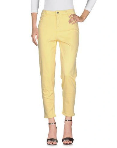 Shop Love Moschino Denim Pants In Yellow