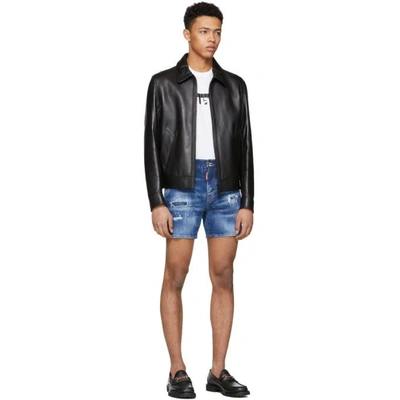 Shop Dsquared2 Blue Denim Dan Commando Shorts In 470 Blue