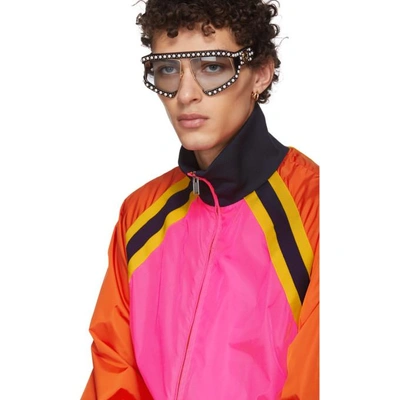 Shop Gucci Pink Colorblock Windbreaker Jacket In 5124 Pink
