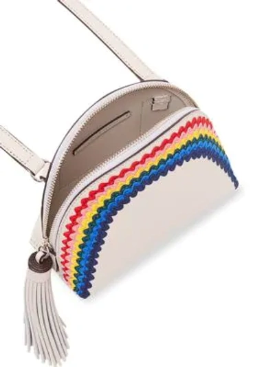 Shop Loeffler Randall Tassel Pebbled Leather Crossbody Pouch In Rainbow