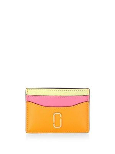 Shop Marc Jacobs Snapshot Leather Card Case In Black Chianti