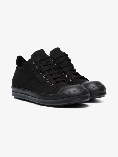 Shop Rick Owens Drkshdw Black Canvas And Leather Sneakers