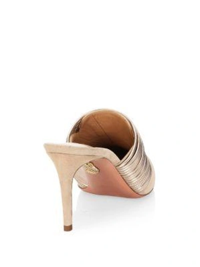 Shop Aquazzura Rendezvous Mules In Powder Pink