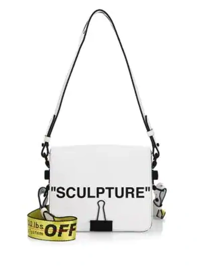 Shop Off-white Sculpture Leather Flap Bag In White Black