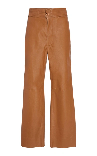Shop Apiece Apart Monterey Leather Pant In Brown
