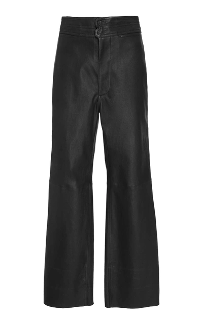 Shop Apiece Apart Monterey Leather Pant In Black
