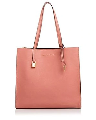 Shop Marc Jacobs The Grind East/west Leather Tote In Coral/gold