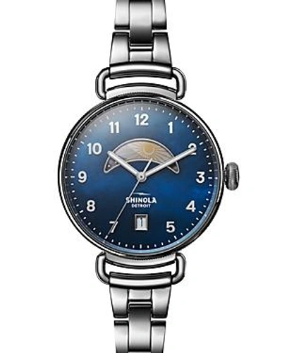 Shop Shinola The Canfield Day & Night Watch, 38mm In Blue/silver