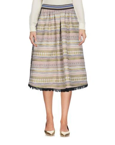 Shop Aglini Knee Length Skirt In Beige