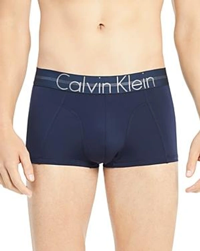 Shop Calvin Klein Focused Fit Low-rise Trunks In Navy