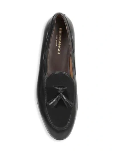 Shop Bruno Magli Ali Tasseled Loafers In Black