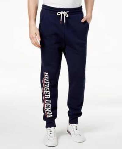 Shop Tommy Hilfiger Denim Men's Graphic-print Jogger Pants In Black Iris