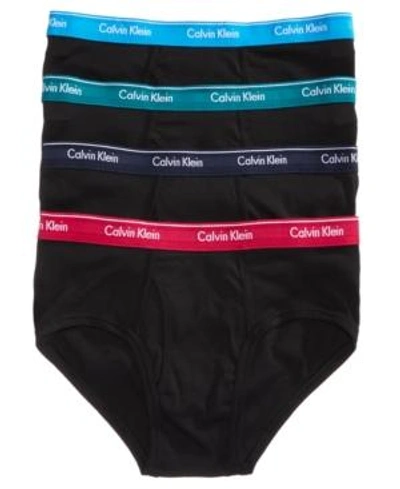 Shop Calvin Klein Men's Classic Briefs 4-pack U4000 In Pink, Navy, Green, Baby Blue Waistbands