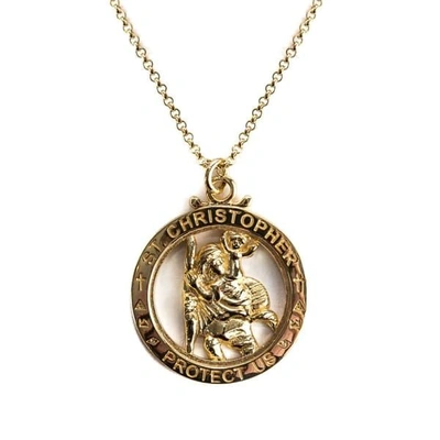 Shop Serge Denimes Gold St Christopher Necklace