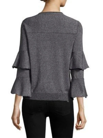 Shop Parker Jayla Knit Ruffle Top In Gunmetal