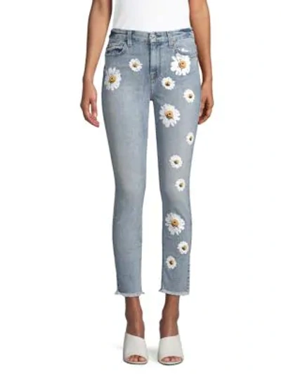 Shop 7 For All Mankind Daisy Ankle Skinny Jeans In Desert Spring Daisies