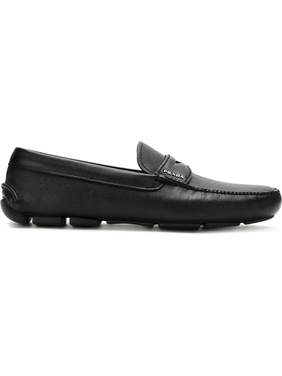 Shop Prada Slip-on Loafers - Black