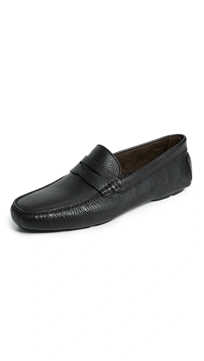 Shop To Boot New York Ashbery Pebble Grain Driving Shoes In Black