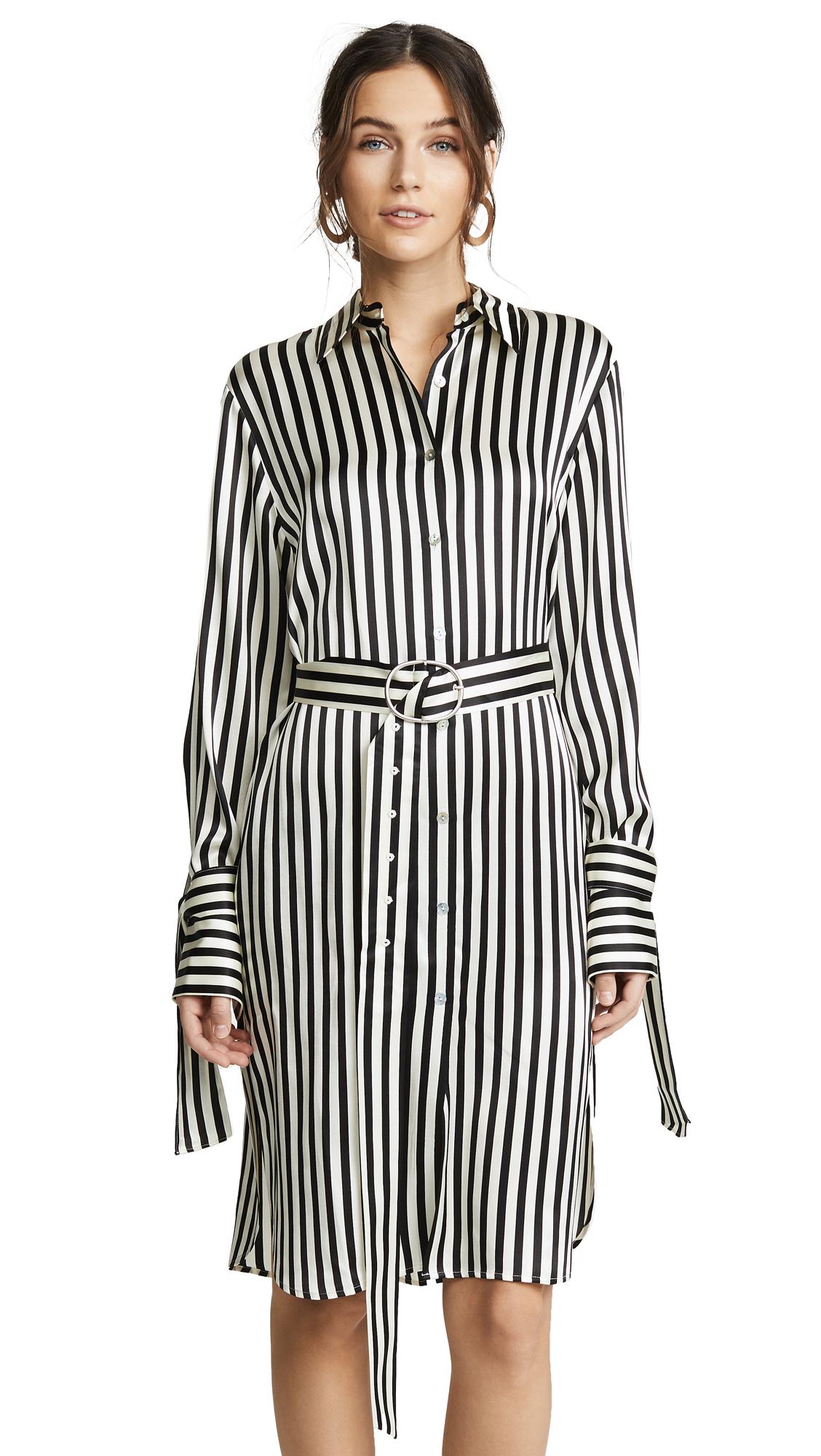 Edition10 Striped Shirtdress In Black/white | ModeSens