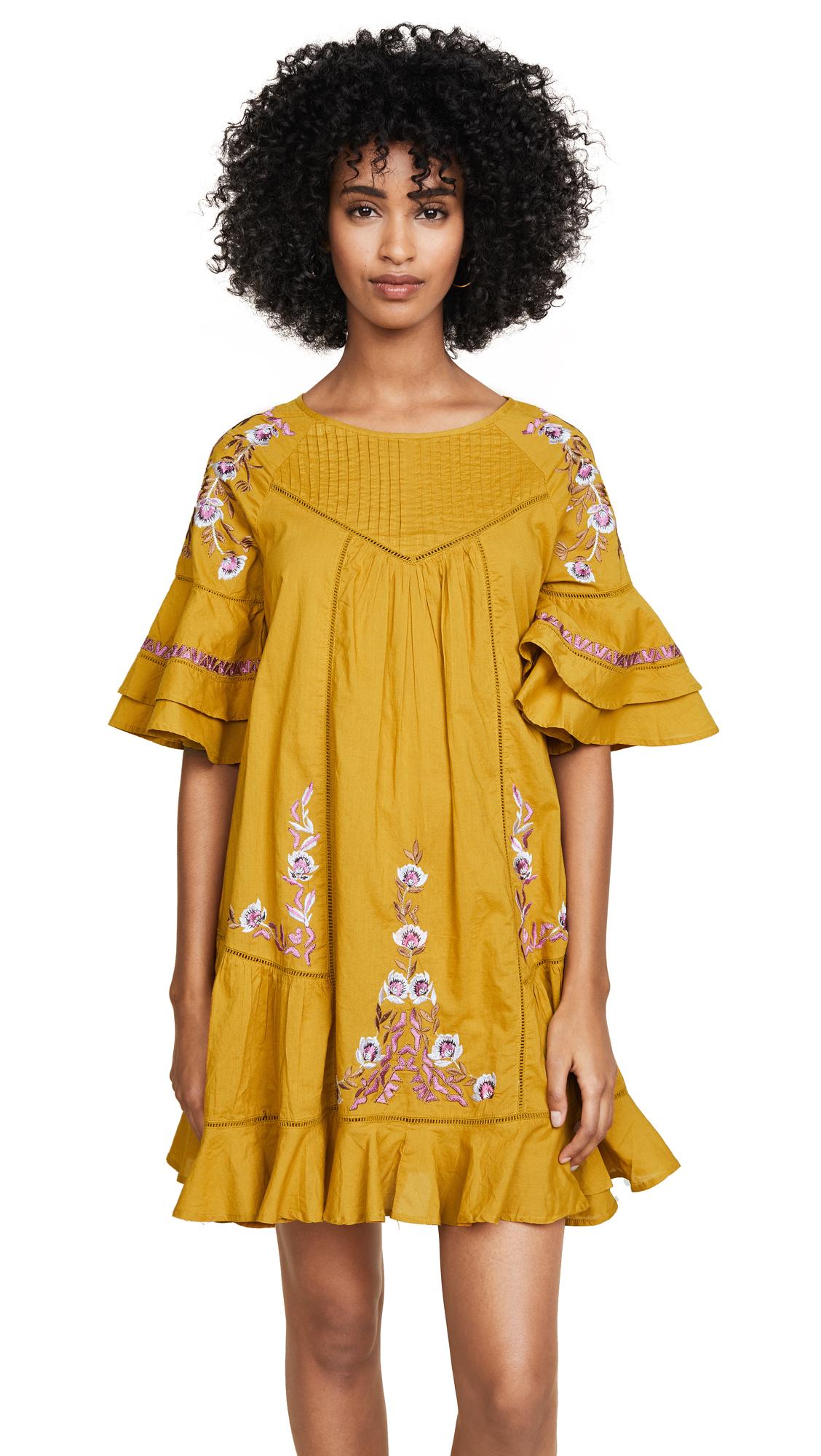 Free People Pavlo Babydoll Dress In Gold Modesens