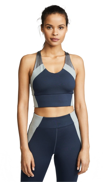 Shop Heroine Sport Trek Bra In Navy/grey/gunmetal