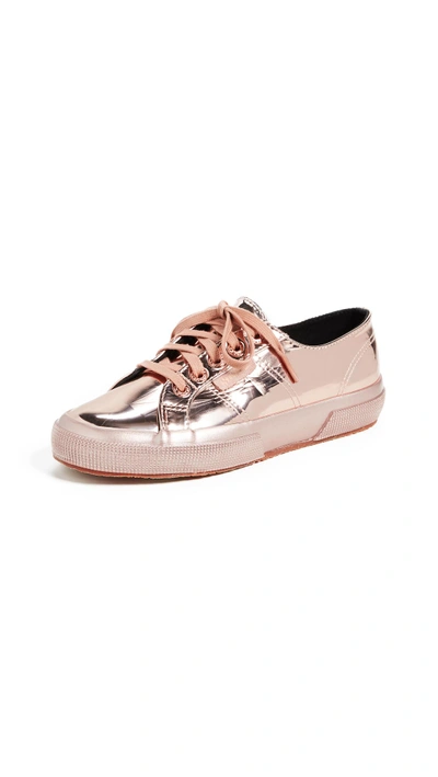 Shop Superga 2750 Laceless Metallic Sneakers In Rose Gold