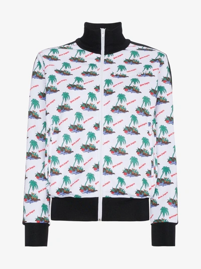 Shop Palm Angels Palm Print Sports Jacket In White