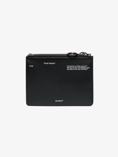 Shop Off-white Black Double Flat Leather Pouch