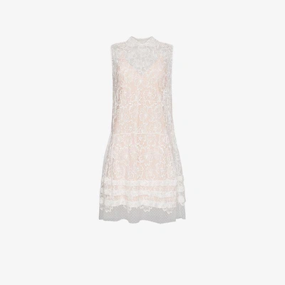 Shop Miu Miu Sleeveless Lace Midi Dress In White