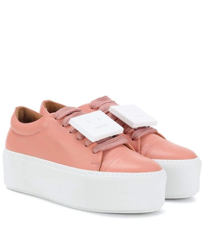 Shop Acne Studios Exclusive To Mytheresa.com - Drihanna Nappa Leather Platform Sneakers In Pink
