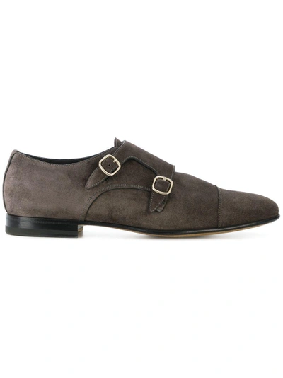 Shop Santoni Classic Monk Shoes - Brown