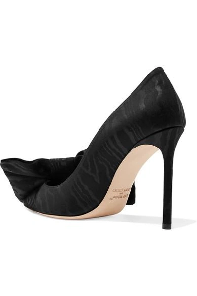 Shop Off-white C/o Jimmy Choo Mary 100 Bow-embellished Jacquard Pumps In Black