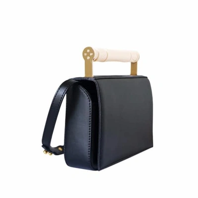 Shop Aevha London Helve Clutch In Black With Resin Handle