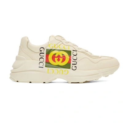 Shop Gucci Off-white ' Cube' Rhyton Sneakers