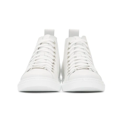 Shop Jimmy Choo White Leather Colt High-top Sneakers In Ultra White