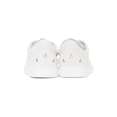 Shop Jimmy Choo White Leather Cash Sneakers In Ultra White