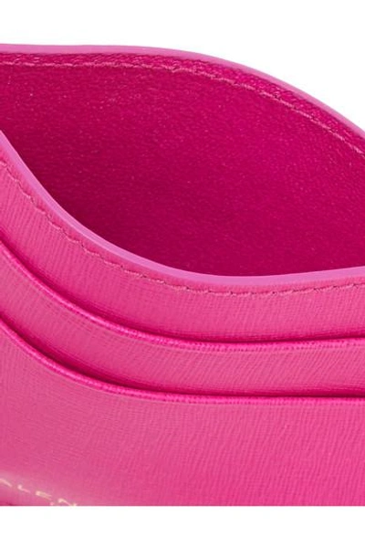 Shop Balenciaga Textured-leather Cardholder In Fuchsia